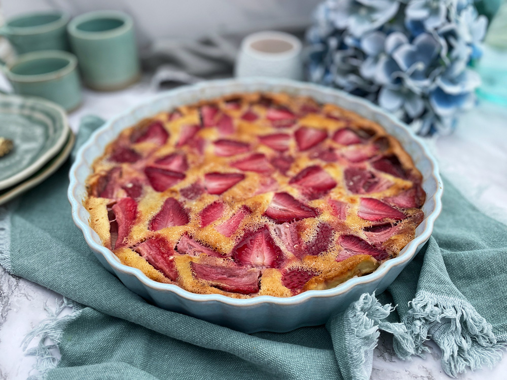 Clafoutis med jordbær