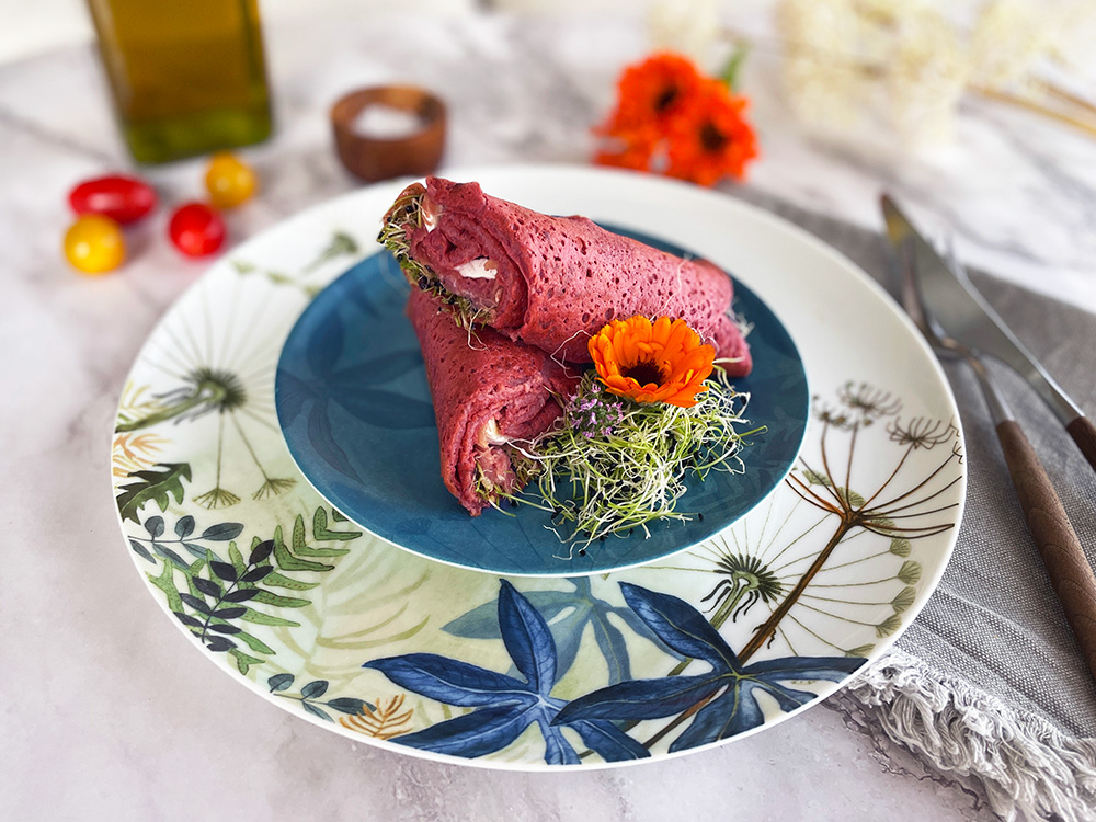 Rosa rødbetwraps med superkrefter